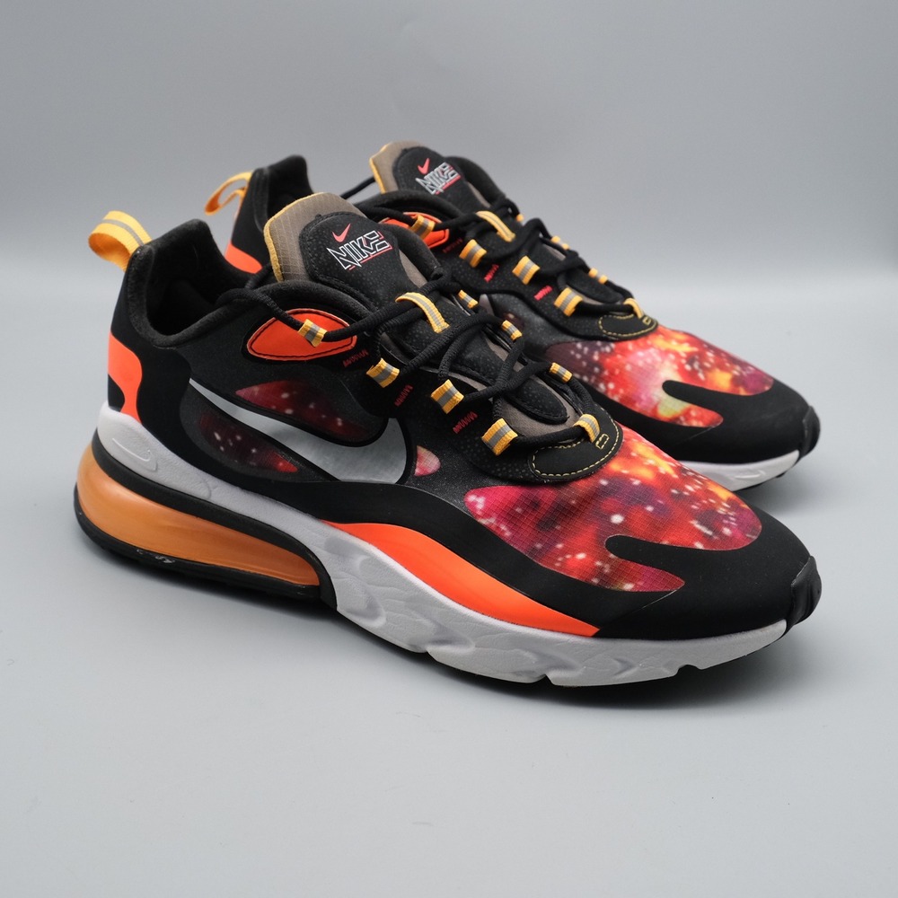 Nike Air Max 270 React Men's Size 10 Black Magma Orange Supernova CW8567-001